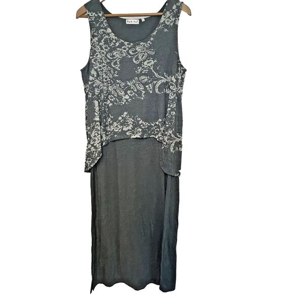 Habitat Dresses & Skirts - Habitat Gray Layered Midi Dress‎ M Sleeveless Lagenlook  Art to Wear Comfort